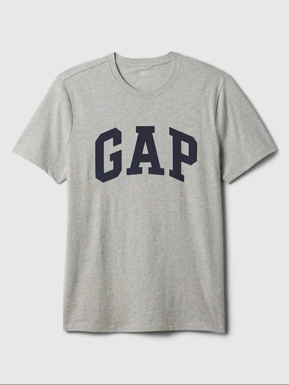 GAP Grey Tee with Navy Logo Crew Neck